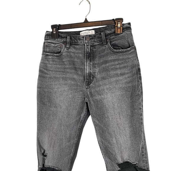 Abercrombie & Fitch Grey Ankle Straight Ultra High-Rise Jeans size 6 Short - Picture 3 of 9